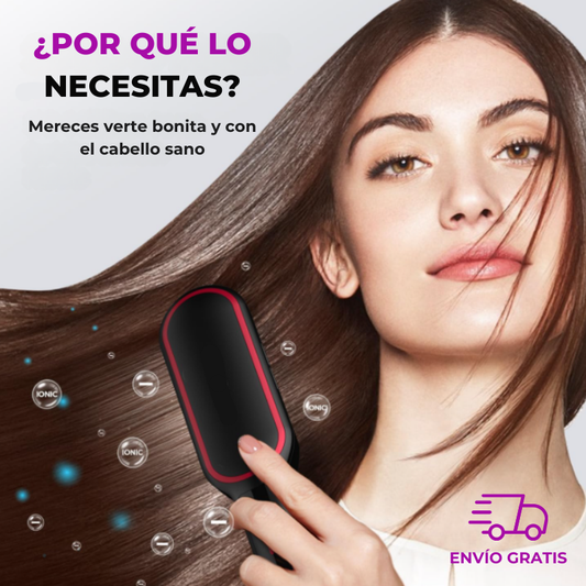 Cepillo Alisador Iónico Profesional Cerámico Anti-Frizz Cabello Suave Rápido